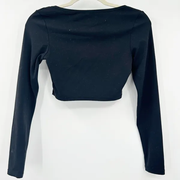 Inlyric Womens Natrelax Stretch Square Neck Basic Long Sleeve‎ Crop Top Size S - Image 5