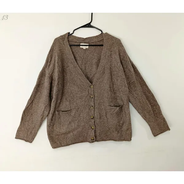 Lucky Brand Women's Sweater Slouchy V-Neck Cardigan Grandpa Brown Size XL NWOT - Image 2
