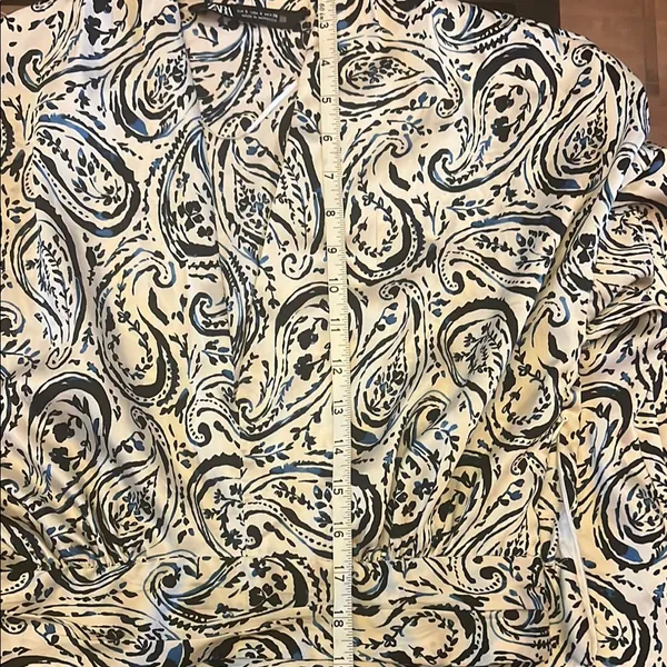 Zara Black and White Paisley Blouse size S - Image 7