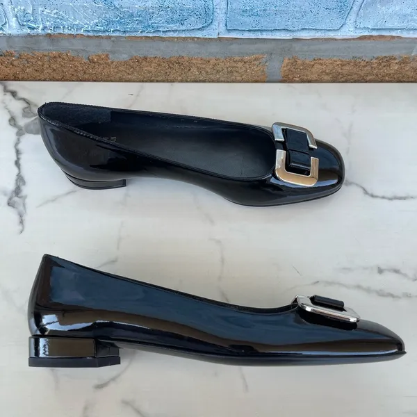 Stuart Weitzman buckled patent leather shoes size 8 - Image 4