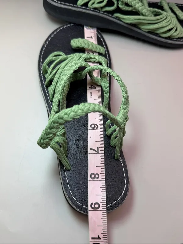 Natural and Co Green Rope Strap Sandals Women’s Approx 6.5-7 Boho - Image 6