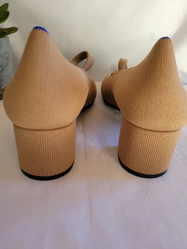 Rothy's Wome's Mary Jane Block Heel Pumps Camel Tan Size 9.5 - Image 12