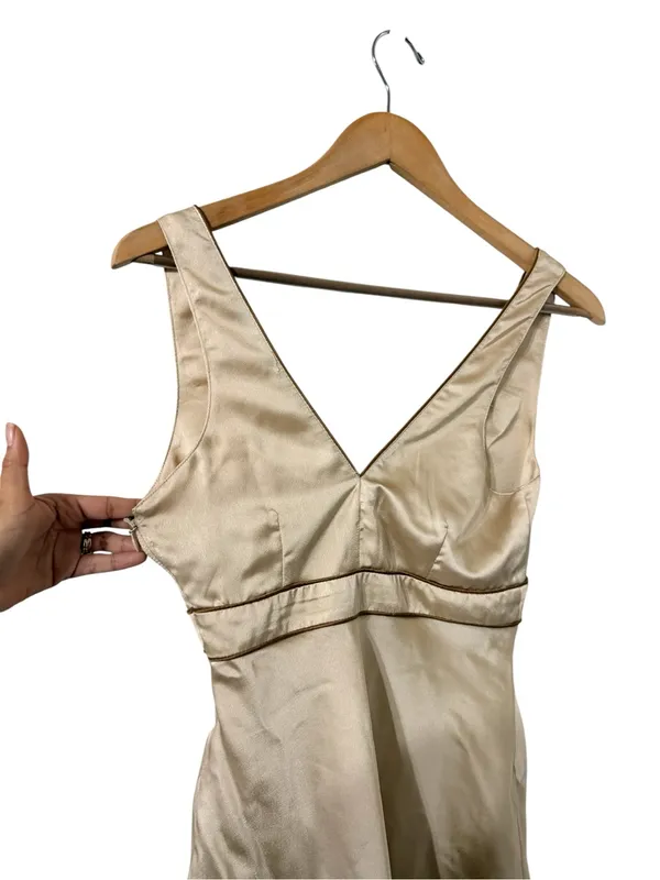 NEW ABERCROMBIE & FITCH Satin Champagne Slip Mini Dress - Image 7