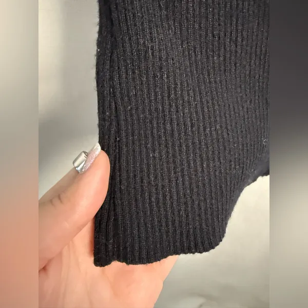 Edikted Black Emma Foldover Off The Shoulder Ribbed Knit Dress Size XS / S - Image 7