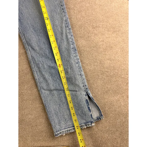 Abercrombie& Fitch Ultra High Rise 90s Straight Jeans Light Wash 30/10 Side Slit - Image 13