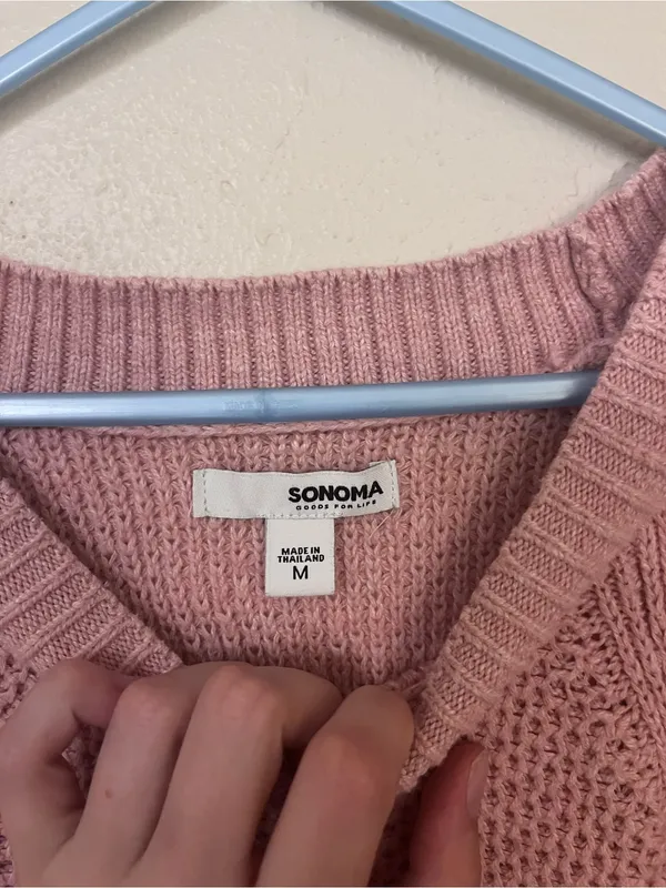 Women’s Dusty Rose Sonoma Goods for Life textured crewneck pullover sweater|m - Image 2