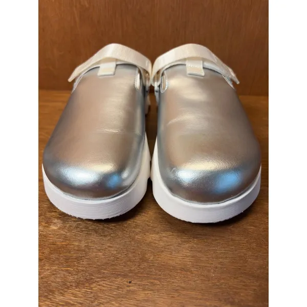 Sorel Viibe Metallic Silver Sea Salt Platform Clogs sz 11 Futuristic Chunky - Image 6