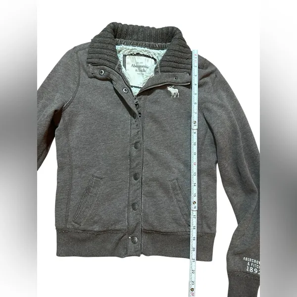 Y2K Abercrombie & Fitch Faux Fur Lined Preppy Soft‎ Girl Cozy Core Jacket 2000s - Image 6