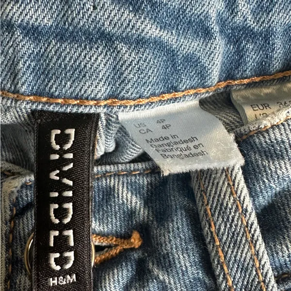 H&M‎ Womens 26 Cropped Straight Leg Raw Hem Jeans 100% Cotton Classiccore - Image 4