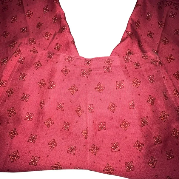 Vintage Tommy Bahama 100% Silk Pants Tropical Women's 8 Wide Leg Floral‎ Resort - Image 3
