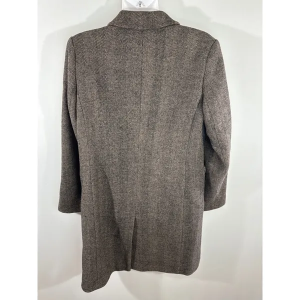 Lauren Ralph Lauren Herringbone Wool‎ Blend Coat Women's Size 6 Preppy Cozy - Image 6
