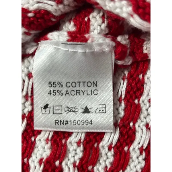 Nikka K Striped Tie Front Knit Sweater Vest Women L Red White Shabby Chic Retro - Image 6