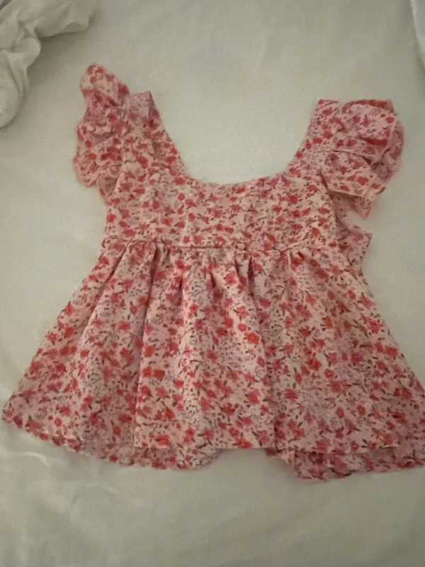 SheIn Flower print flowy half sleeve top - Image 7