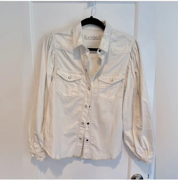 Free People With Live White Denim Buttondown - Image 2