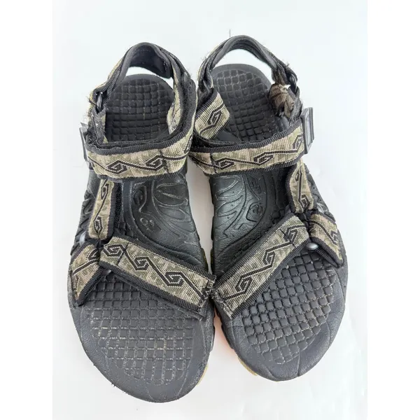 Teva Valkyrie Womens 9W Sport Sandals Black Olive Geometric Hiking Trail F08K7 - Image 2