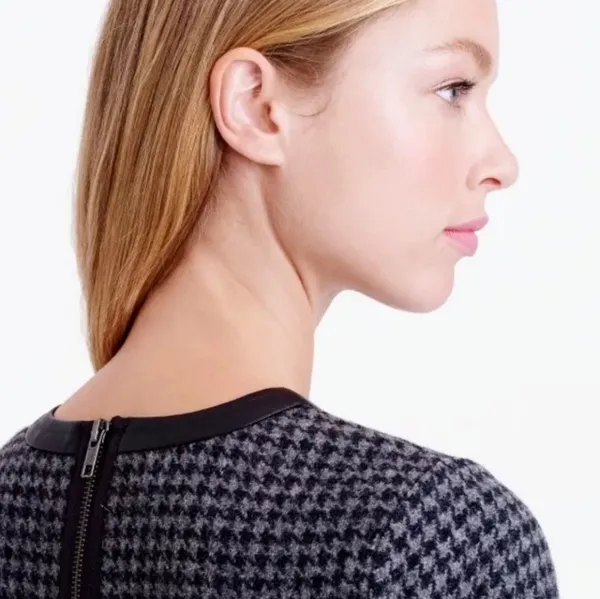 J..Crew wool houndstooth  Tweed shift dress - Image 7