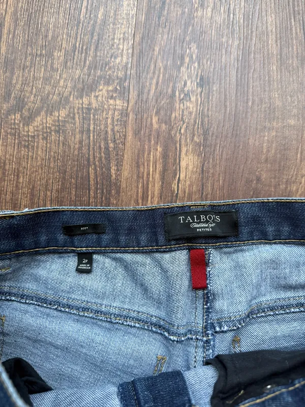 Talbots Petites Women’s Flawless Five-Pocket Bootcut Medium Wash Jeans - Size 2P - Image 3