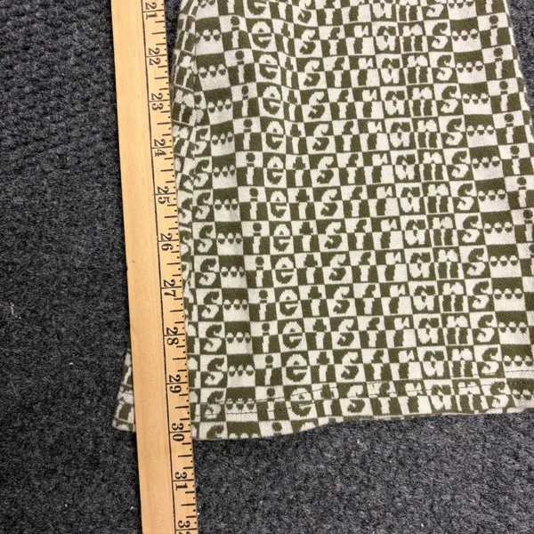 iets frans Urban Outfitters Olive Green Checkered Logo Flare Leggings Size S - Image 4