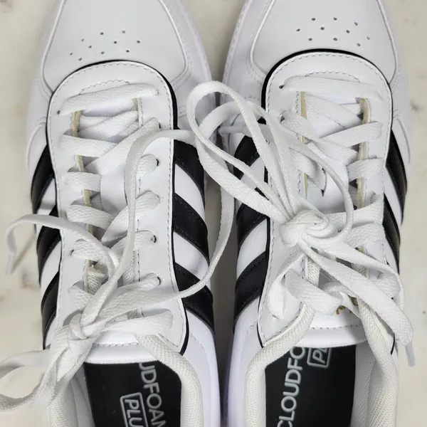 Adidas Breaknet Sleek Sneakers Womens 7 White Black 3 Stripes Athletic Shoes New - Image 7