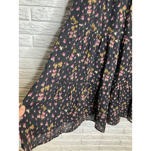 Hill House Home Vivianne The Nap Dress long sleeve black pink women's size small - Image 7