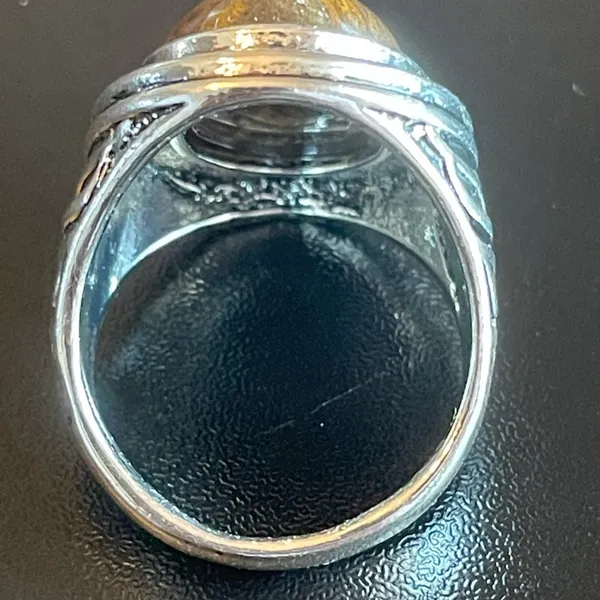 Tigers eye stone silver ring size 8.75 - Image 4