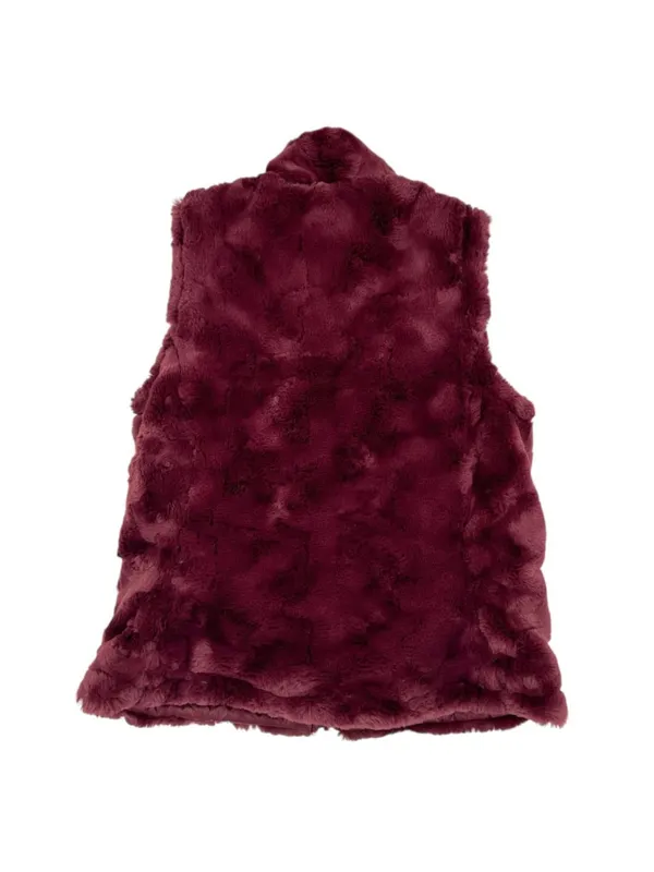 Nicole Miller Reversible Quilted Faux Fur Puffer Vest Wine Burgundy Medium NWT - Image 7