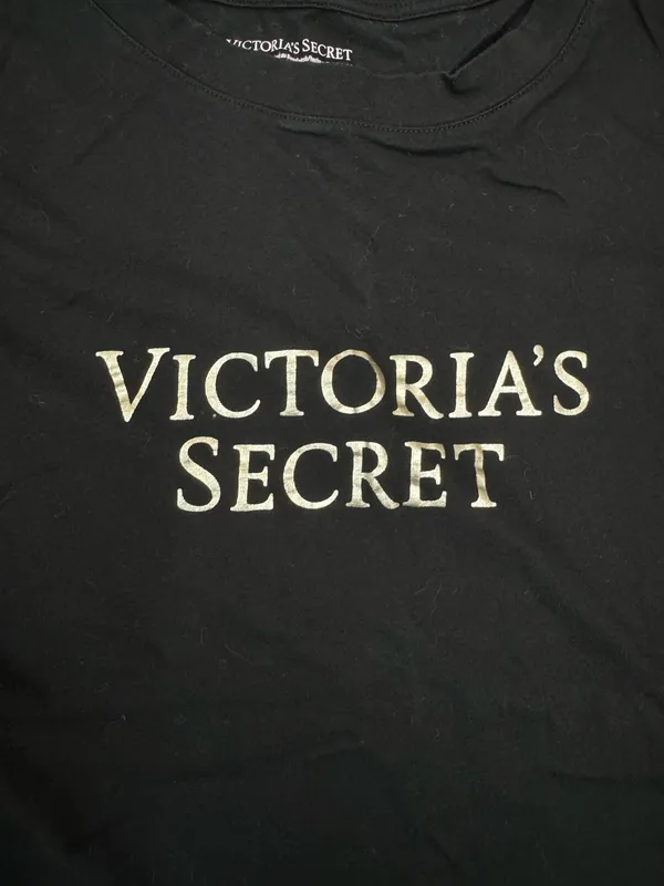 Victoria’s Secret Black Oversized Short Sleeve Shirt Size Small - Image 2