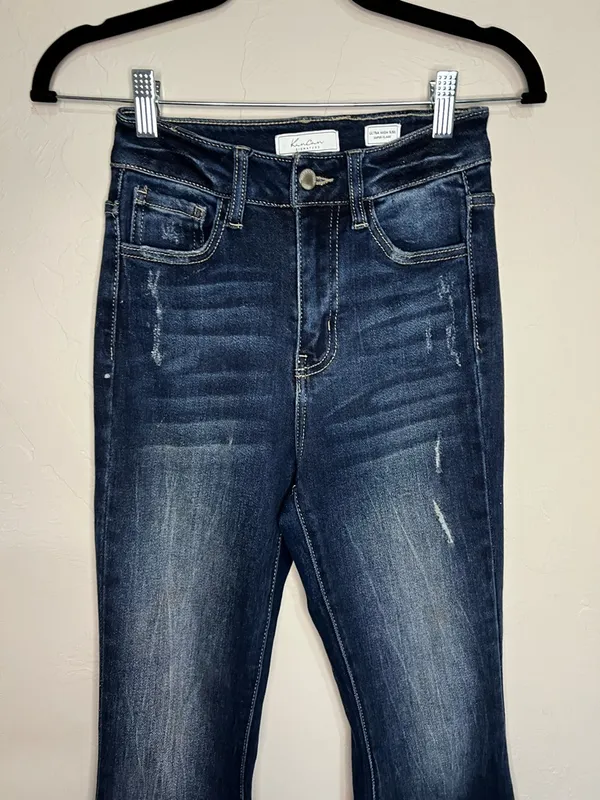 Kancan Ultra High Rise Super Flare Diana Distressed Denim‎ Jeans - Image 6