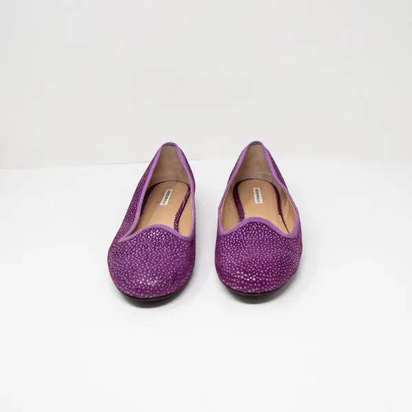 Emporio Armani Genuine Suede Leather Textured Round Toe Slip On Ballet Flats 10 - Image 2