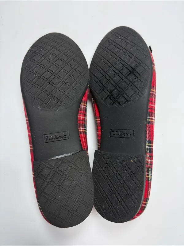 L.L. Bean Plaid Tartan Bow Ballet Flats S-546 Sz 7.5 - Image 8