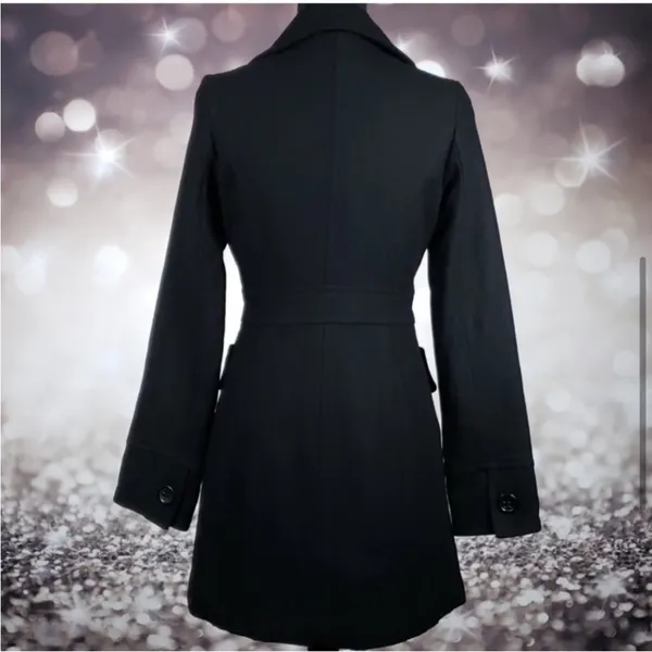 Anthro Tulle Dark Academia Navy Wool Blend Peacoat Minimalist City Chic Jacket S - Image 8