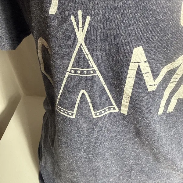 Delta Happy Camper T-Shirt Women's M Grey Graphic Print Pro Weight Top Casual - Image 4