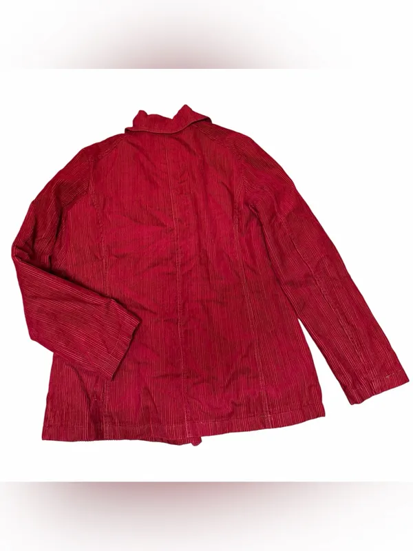 BKE Red Double-Breasted Corduroy Pea Coat Medium - Image 5