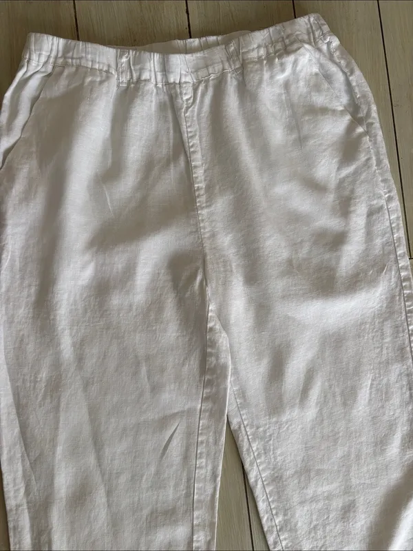 Quince 100% European Linen Pants White Large - Image 7