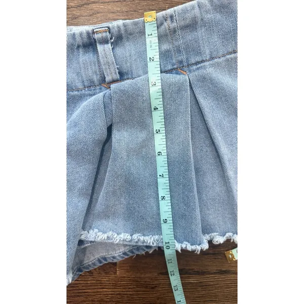 Revolve Lioness Denim Rendezvous Micro Mini Skort Festival Concerts Size XL 3069 - Image 6