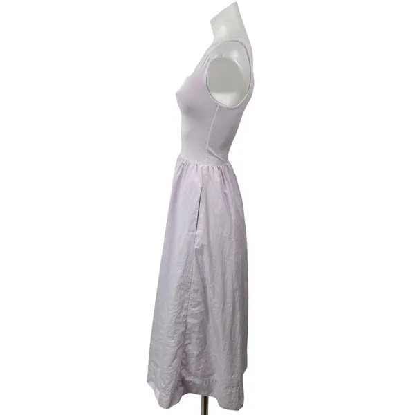 Aritzia Babaton Revive Poplin Womens Purple Sleeveless Flare Tank Midi Dress XS - Image 2