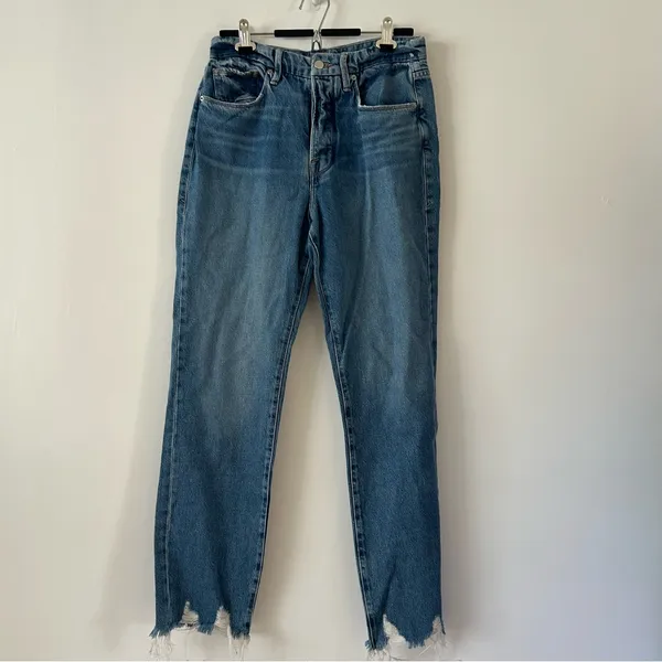 Good American Good Boy Chewed Hem Boyfriend Jeans Size 10/30 - Image 3