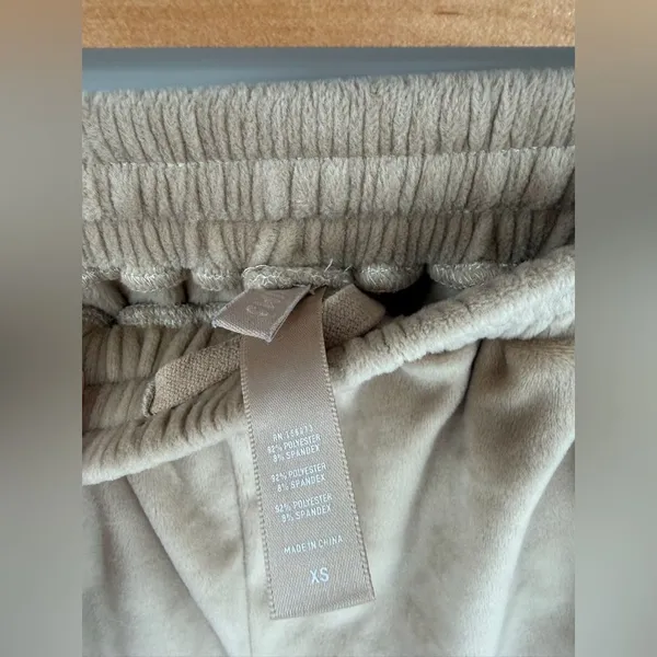 Skims women’s velour high rise jogger pant tan honey comfort loungewear size XS - Image 2