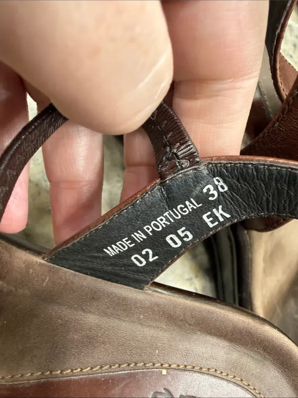 Dansko Brown Leather Slingback Sandals EU 38 Boho Comfort Wedge Platform - Image 3