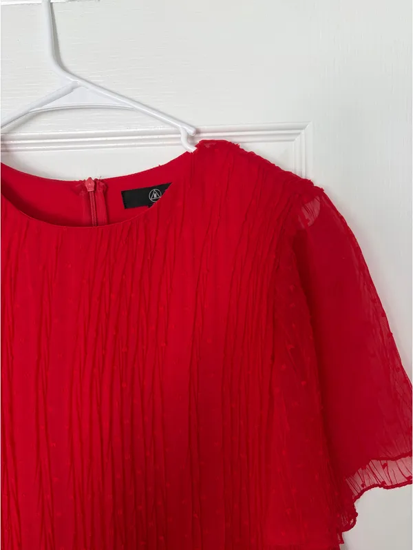 Swing Red Layered Mini Dress Size 8 - Image 2