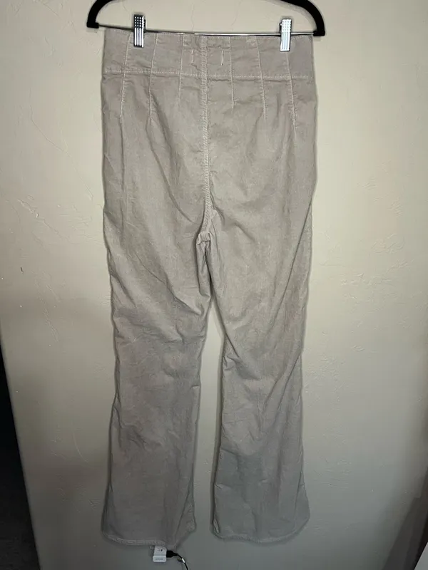 We The Free‎ People Jayde Cord High Rise Flare Cream Pants - Image 10