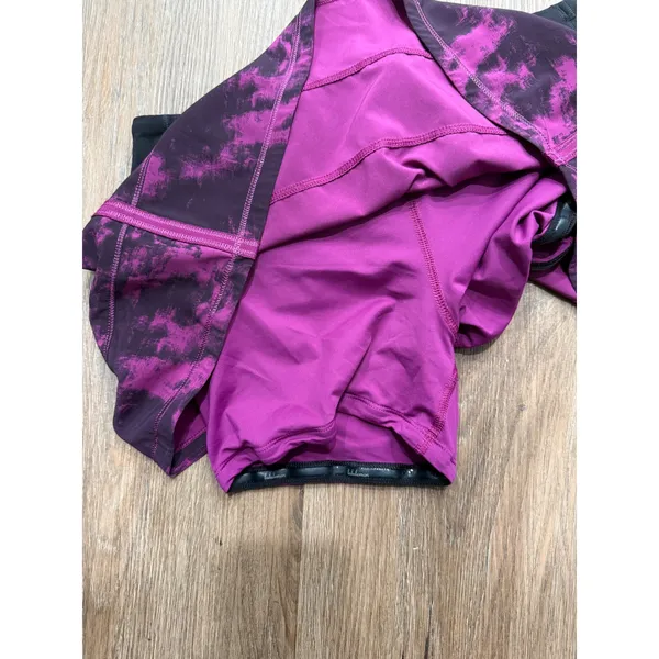 Lululemon Pace Setter Skirt Purple Black Tie Dye Pleated Running Skort Size 6 - Image 4