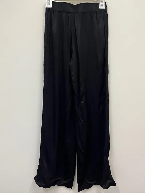 Johnny Was CALME Black Satin straight leg pants size XS - Image 3