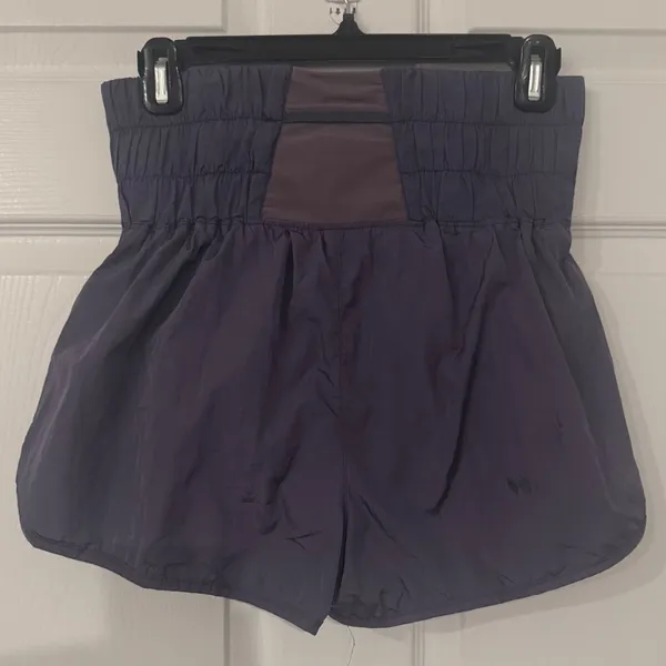 Free People FP Movement The Way Home Shorts Purple‎ High Waist Smocked Medium - Image 2