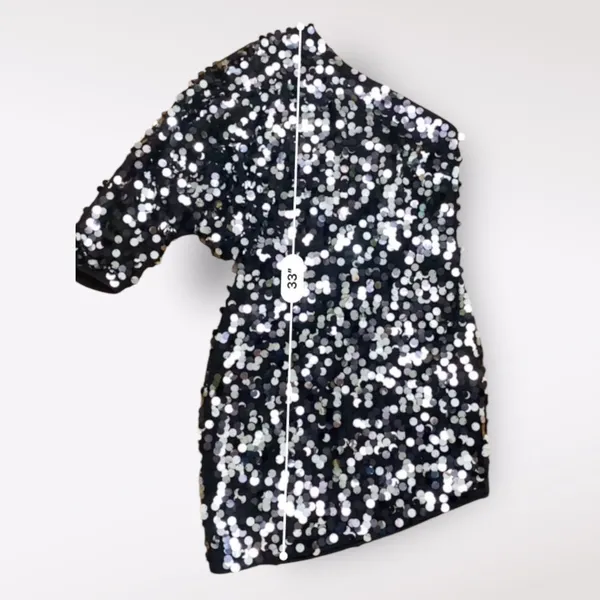 Revolve h:ours Darrell Mini Dress in Black Galaxy‎ Size M - Image 6