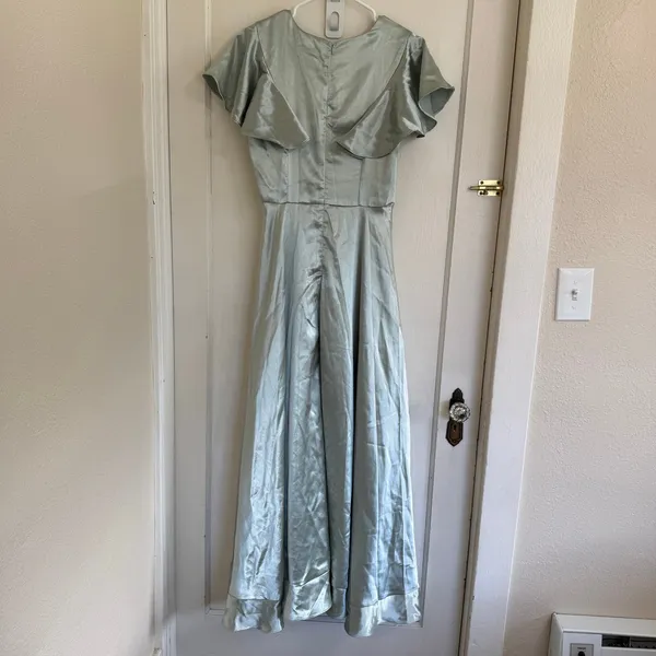 Ivy City Co Callie Dress Sage Satin Size 2 Maxi - Image 3