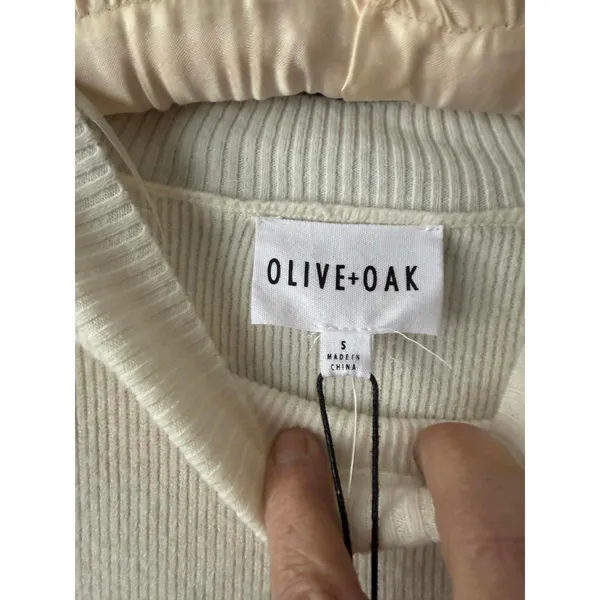 OLIVE+OAK Natural Pearl Knit Sweater Size S - Image 3