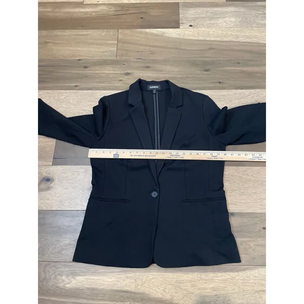 Express Stretch Tuxedo Single Button Blazer Black Size L - Image 6