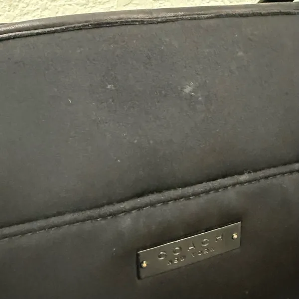 Vintage COACH 6217 Black Neoprene w/ Leather Handle Triple Compartment Tote Bag - Image 13