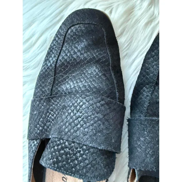 Free People Black Textured Leather Mules - Image 2